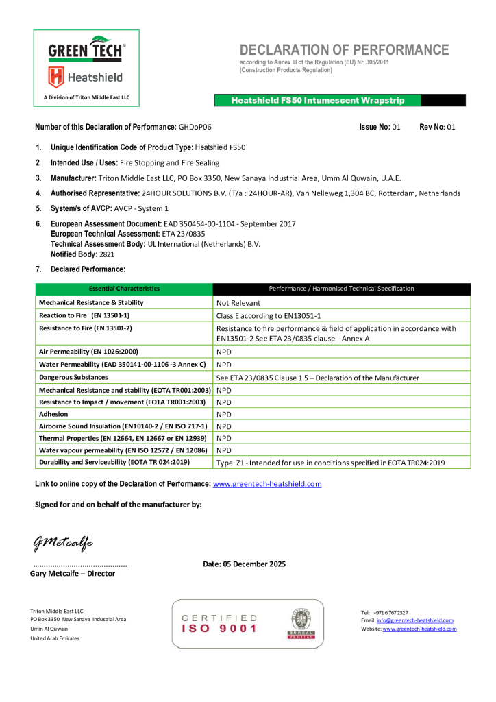 FS50 Declaration of Performance